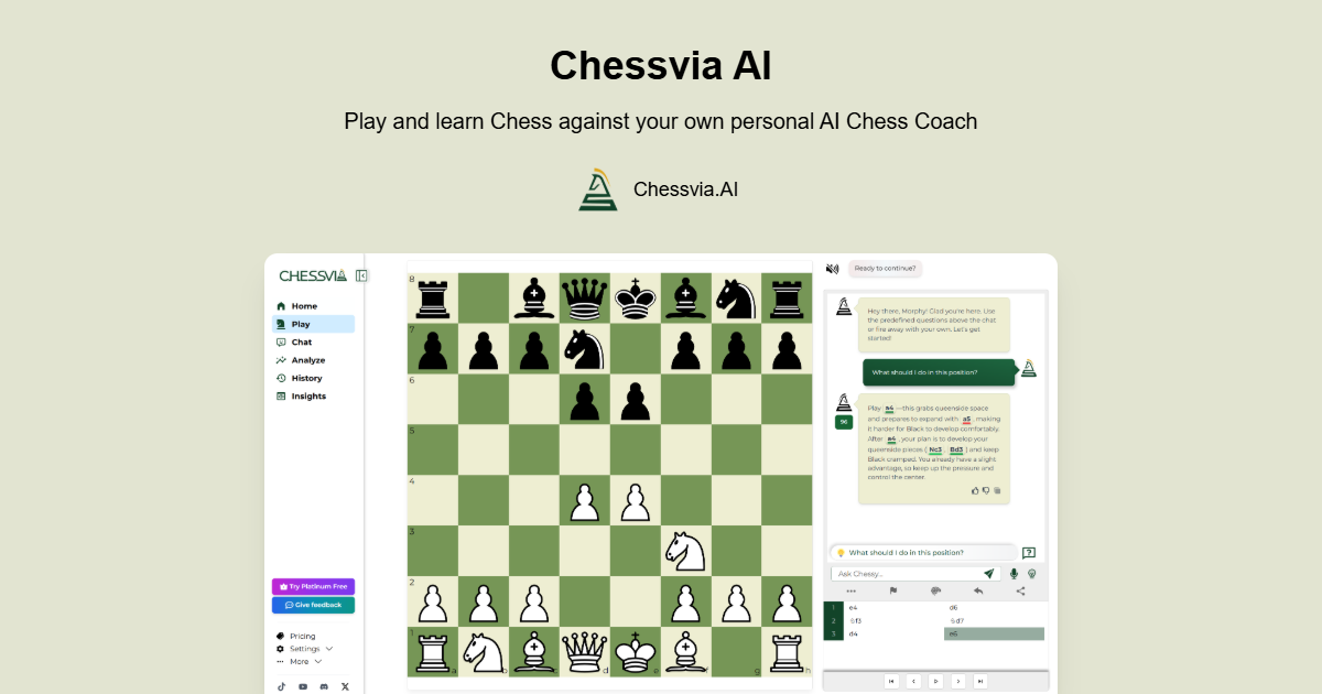 Chessvia Ai Play Against Chess Ai Ask Questions Improve